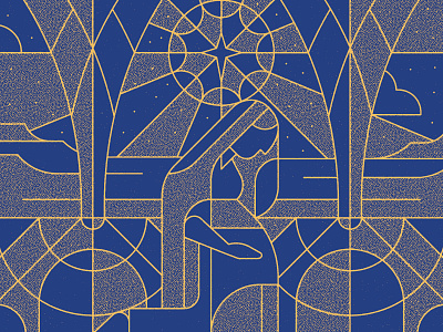 Seasons: Advent 1 advent blue gold line art mary modern night stained glass star texture