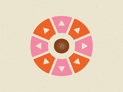 The sun because it's always HOT here in Texas... brown circle hot off white pink red summer sun texture triangle vintage