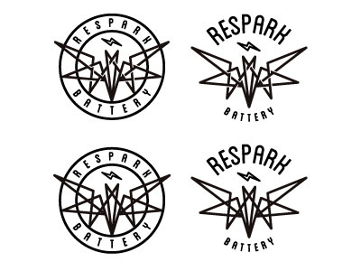 Respark Battery bat battery black and white logo