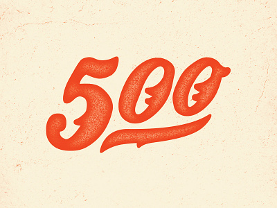500 Followers 500 numbers old school red