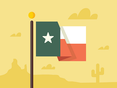 Texas Flag blue cactus clouds flag red texas white