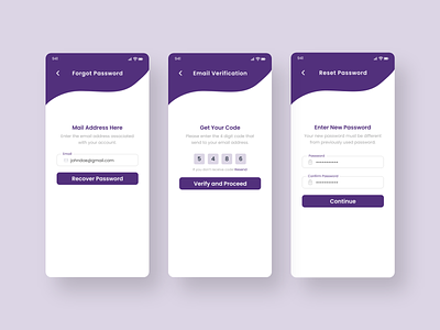 Forget Password- Mobile App UI/UX design account account settings clean clean ui email email verification forget forgot forgot password minimal mobile app design trend 2021 trendy ui design uiux verification code