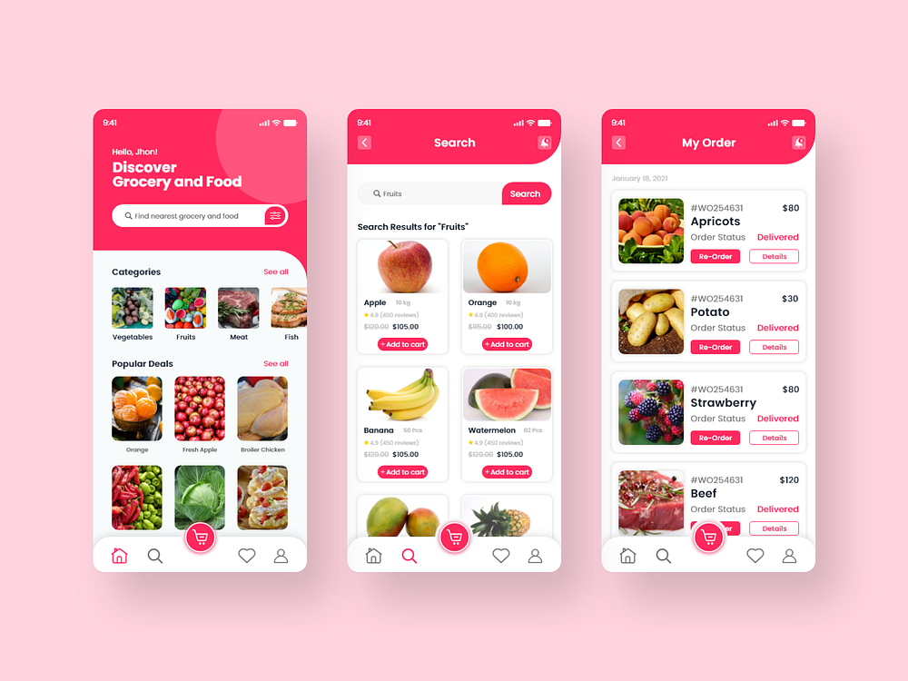 Grocery Shopping App UI by Masum Ahmed on Dribbble