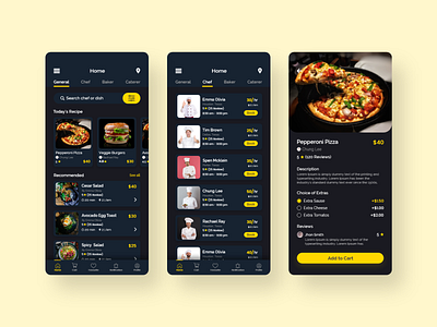 Home Chef Mobile App app design chef app clean clean ui delivery app design food delivery app food ordering app minimal order order food ordering app ui design uiux ux