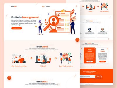 Portfolio Management Website clean clean ui design design agency digital agency homepage illustration landing page landing page design minimal trendy typography ui ui design uiux ux web webdesign website website design