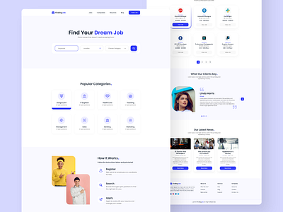 FindingJob - Job Portal Landing Page employee engagement employer employment homepage human resources job job application job board job listing landing page marketing mockup product recruitment recruitment agency typography ui ux web design website