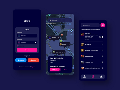 Bar Finding App app barapp barfinding cafe cafeapp clean clean ui colors design figma figmadesign ios minimal trend 2022 trendy design ui ui design uidesign uiux ux