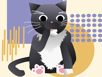 Powell Cat affinity designer cat illustration ucla vector