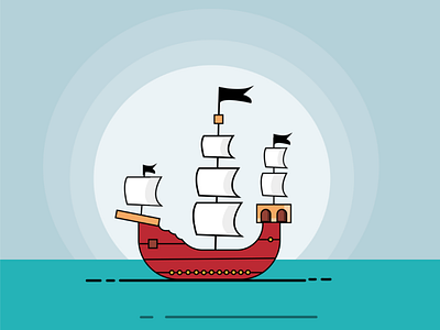 Ship Illustration 🌼 flat illustration illustration ui illustration vector illustration design
