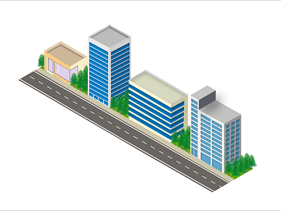 Isometric city using Figma