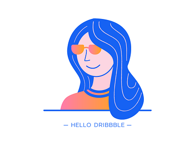 Hello Dribbble :) debut first shot hello dribbble illustration self portrait