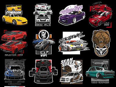 Automotive Vector art collage vectorart illustration