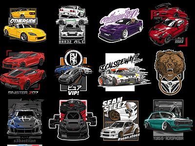 Automotive Vector art collage