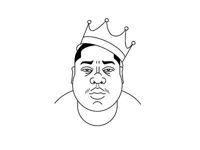 Biggie Smalls biggie crown hip hop icon illustration illustrator king line icon notorious big photoshop rapper