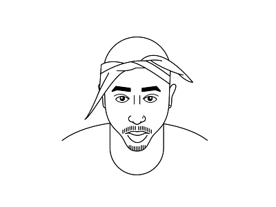 Tupac Shakur 2pac hip hop illustration illustrator line icon photoshop rapper tupac vector west coast