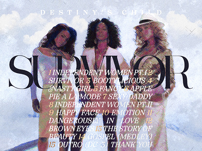 SURVIVOR | Destiny's Child • Tracklist Design album cover album cover art album cover design ali may alimaydidthat beyonce cover art cover artwork design graphic design survivor