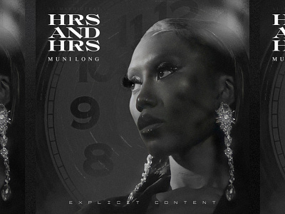 Hrs and Hrs (Cover Art) | Muni Long album cover album cover art album cover design album coverart ali may alimaydidthat black and white bw clock cover art coverart design gfx graphic design graphics hrs and hrs muni long tiktok trend viral