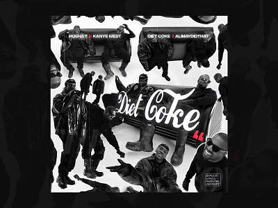 “Diet Coke” | Pusha T & Kanye West – Concept Cover Art album cover album cover art album cover design alimaydidthat black and white cover art cover art design cover art designer cover art maker cover artwork coverart design graphic design graphic design inspiration kanye west music cover music packaging poster pusha t red