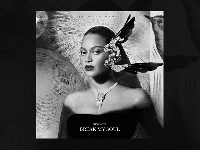 "Break My Soul" | Beyoncé (Concept Cover Art) (British Vogue) album cover art album cover design alimaydidthat beyonce beyonce edit black and white break my soul british vogue bw collage cover art cover art designer hiring design graphic design graphic designer hiring ivy park magazine photo manipulation renaissance vogue magazine