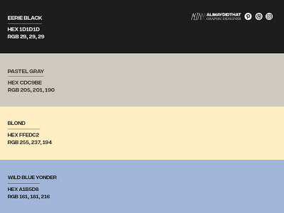 Color Palette #26 • Hex Codes & Names • ALIMAYDIDTHAT