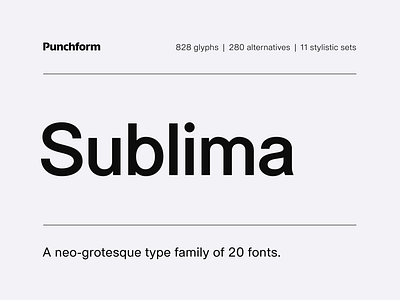 Sublima — A grotesque type family of 20 fonts (2 FREE weights)