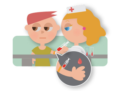 Blood Draw Finger blood draw children graphic design hospital illustration print