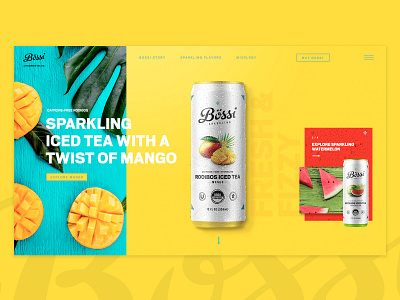 Bossi Sparkling beverage can design product ux web