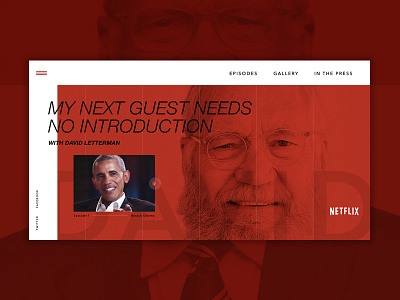 Netflix Dribble - David Letterman david letterman design exploration grid landing page netflix obama