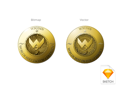 Redesign of w3coin coin crytopcurrency currency digital sketch