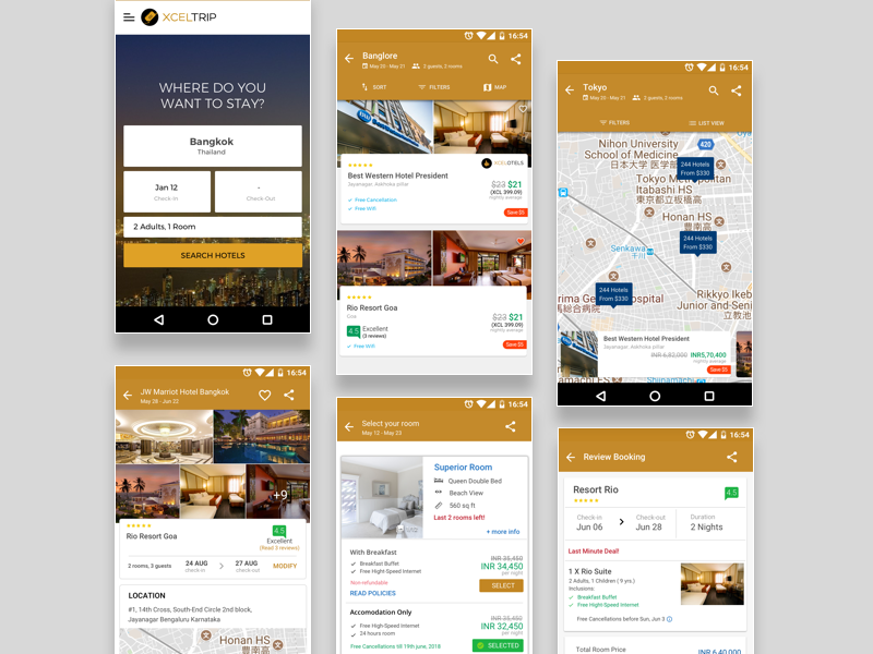 Hotel Booking UI of XcelTrip android xceltrip booking hotel