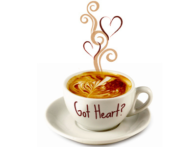 Coffee Graphic coffee heart logo