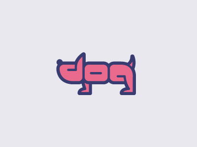 d-o-g brand creative creative logo dog form logo logo design logo designer logotype mark pink shape word