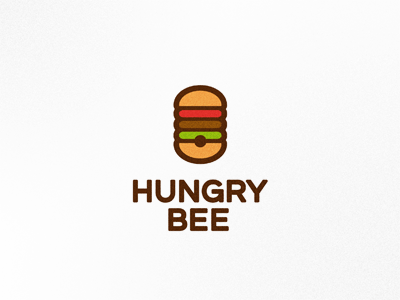 Hungrybee bee brand burger creative creative logo eat food hamburger hive hungry logo logo design logo designer mark symbol