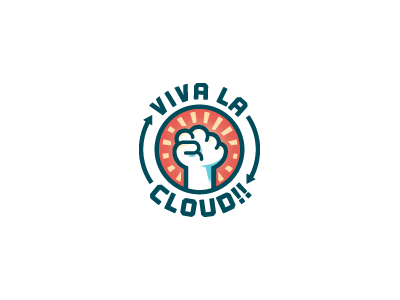 Vivalacloud!! brand cloud different fight logo mark revolution