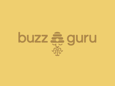Buzzguru bee body guru hive india line logo logo design meditate simple talk turban