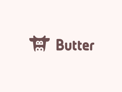 Butter butter cow cream logo soft