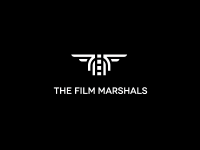 Filmmarshals f films logo logo design m marshal monogram production wings