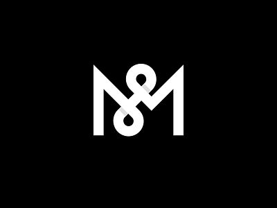 M H monogram crown letter h letter m logo loop mark strong symbol