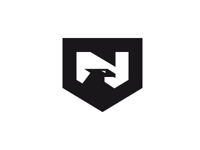 Shield-N app security bold cyber security eagle letter n logo shield
