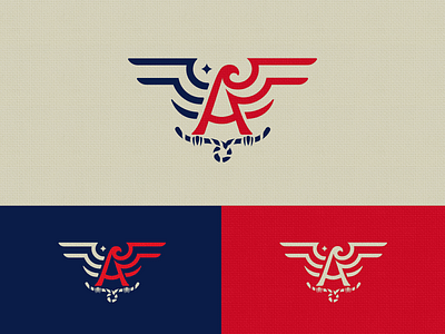 America america bull eagle falcon letter a logo mark simple