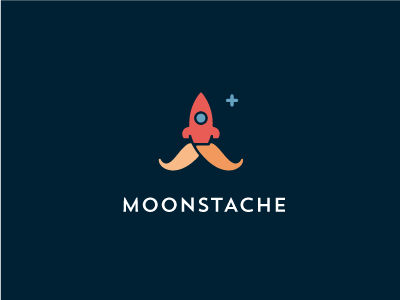 Moonstache fun moon moustache rocket space star