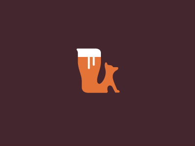 Thirsty Fox beer brand fox logo mark pint simple