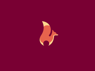 Flame Fox animal fire flame fox logo mark minimal simple