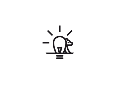 Clebear bear big bulb clever idea light logo mark smart