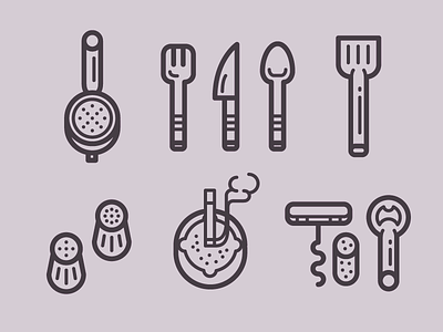Icon bar tools ashtray bar corkscrew fork icon icons pepper salt spatula spoon tools