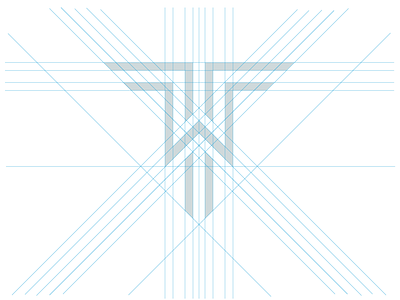 T W Construction construction grid guides logo mark monogram symbol t w