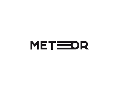 Meteor concept logo mark meteor word image