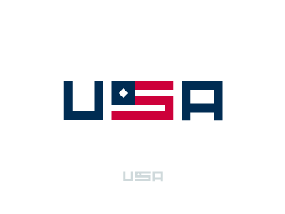 USA america flag image letter s logo mark usa word