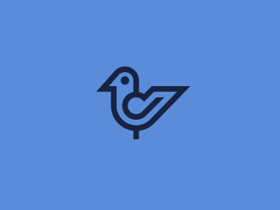 Tweet bird brand icon logo mark monoline note pio simple symbol tweet