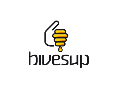 hivesup bee hive logo social media thumbs up